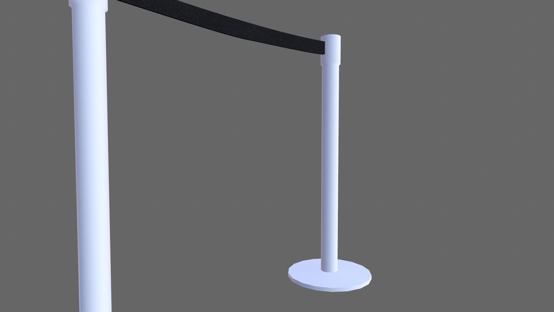 Airport Stanchions Metal Long Low-poly 3D model_5