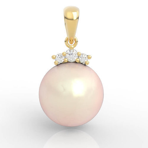 11mm Crown Pearl Necklace 3D print model