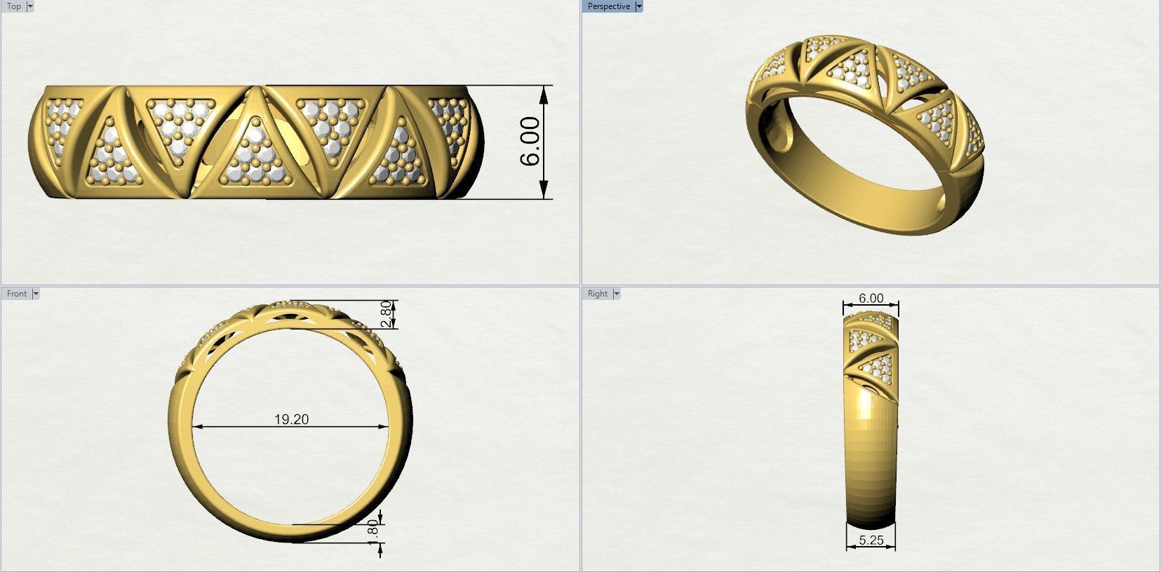 Ring With Rectangles 3D print model_7