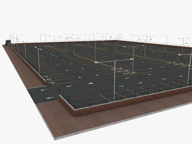 Parking Lot 3D model 6