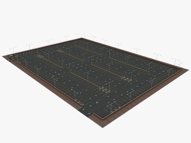 Parking Lot 3D model 4