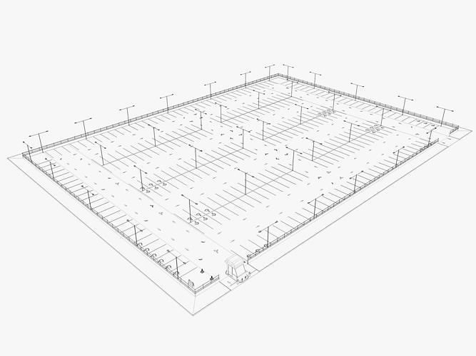 Parking Lot 3D model 7