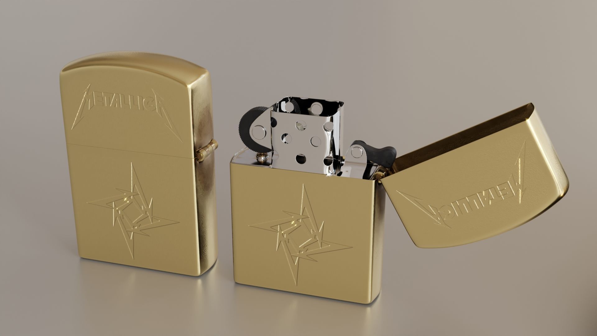 Zippo Lighter Metallica Design 3D model_5