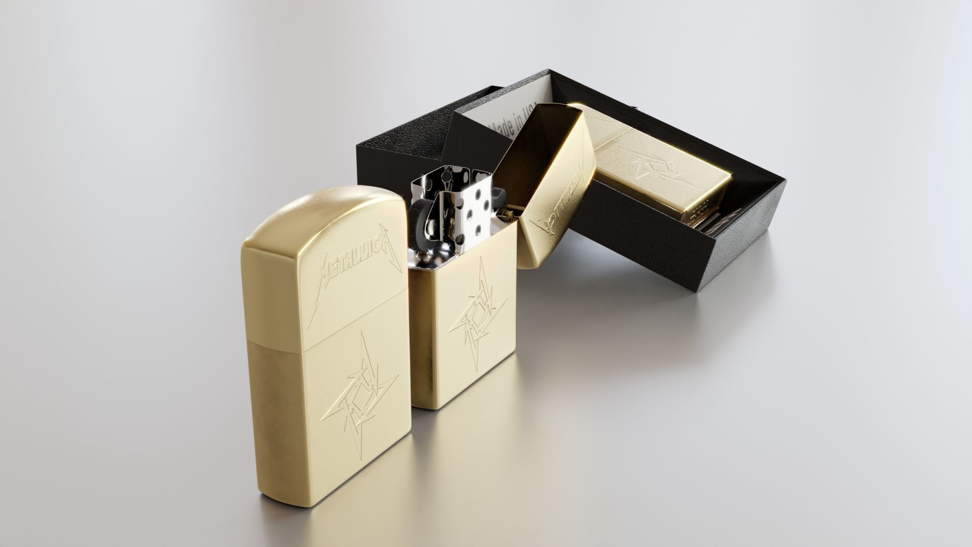 Zippo Lighter Metallica Design 3D model_2