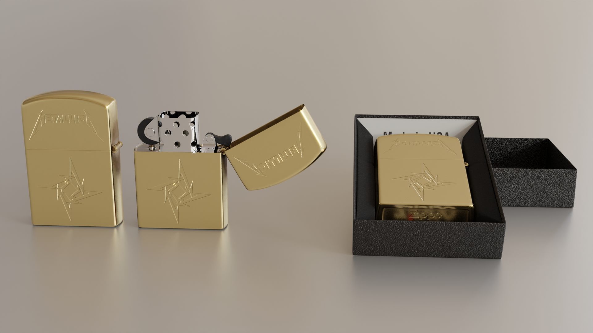 Zippo Lighter Metallica Design 3D model_9