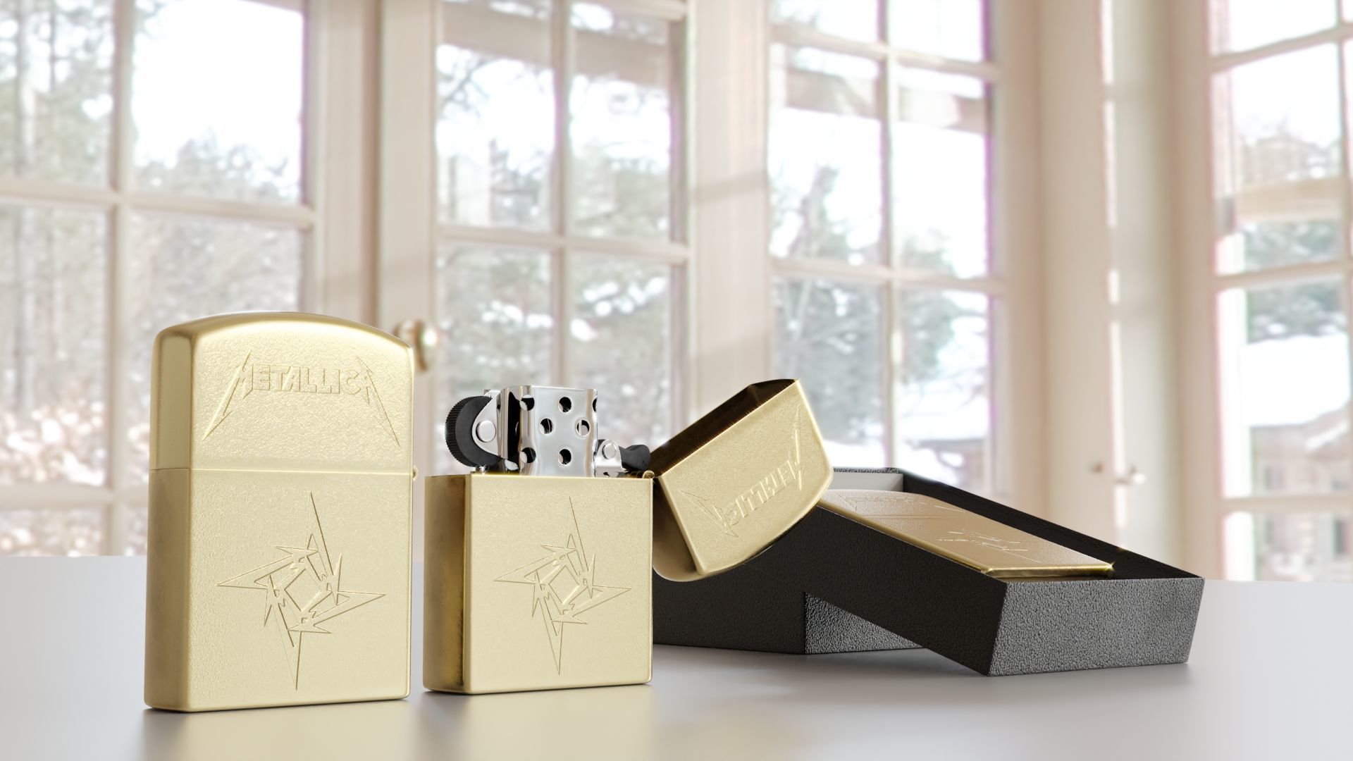 Zippo Lighter Metallica Design 3D model_8