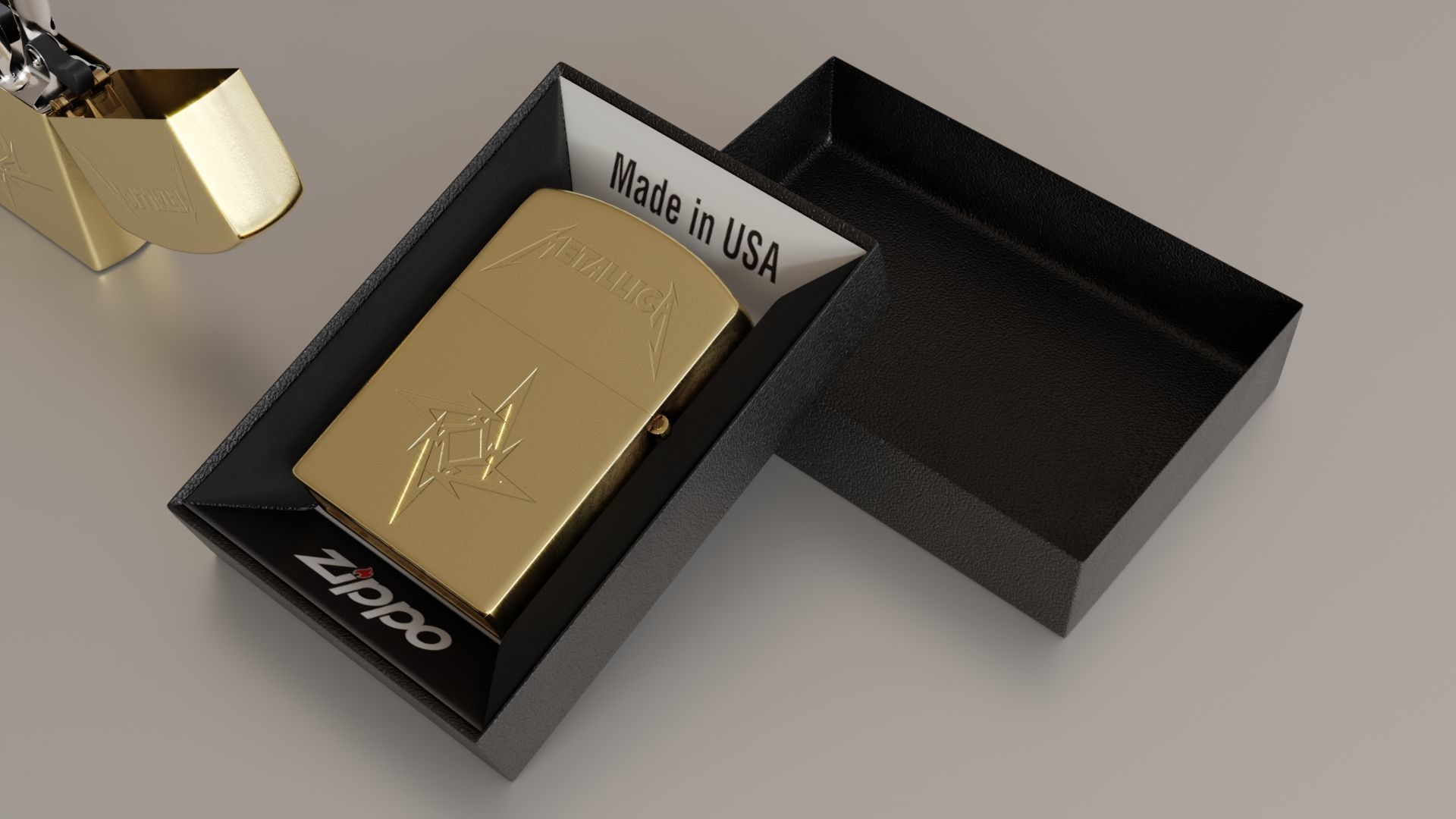 Zippo Lighter Metallica Design 3D model_6