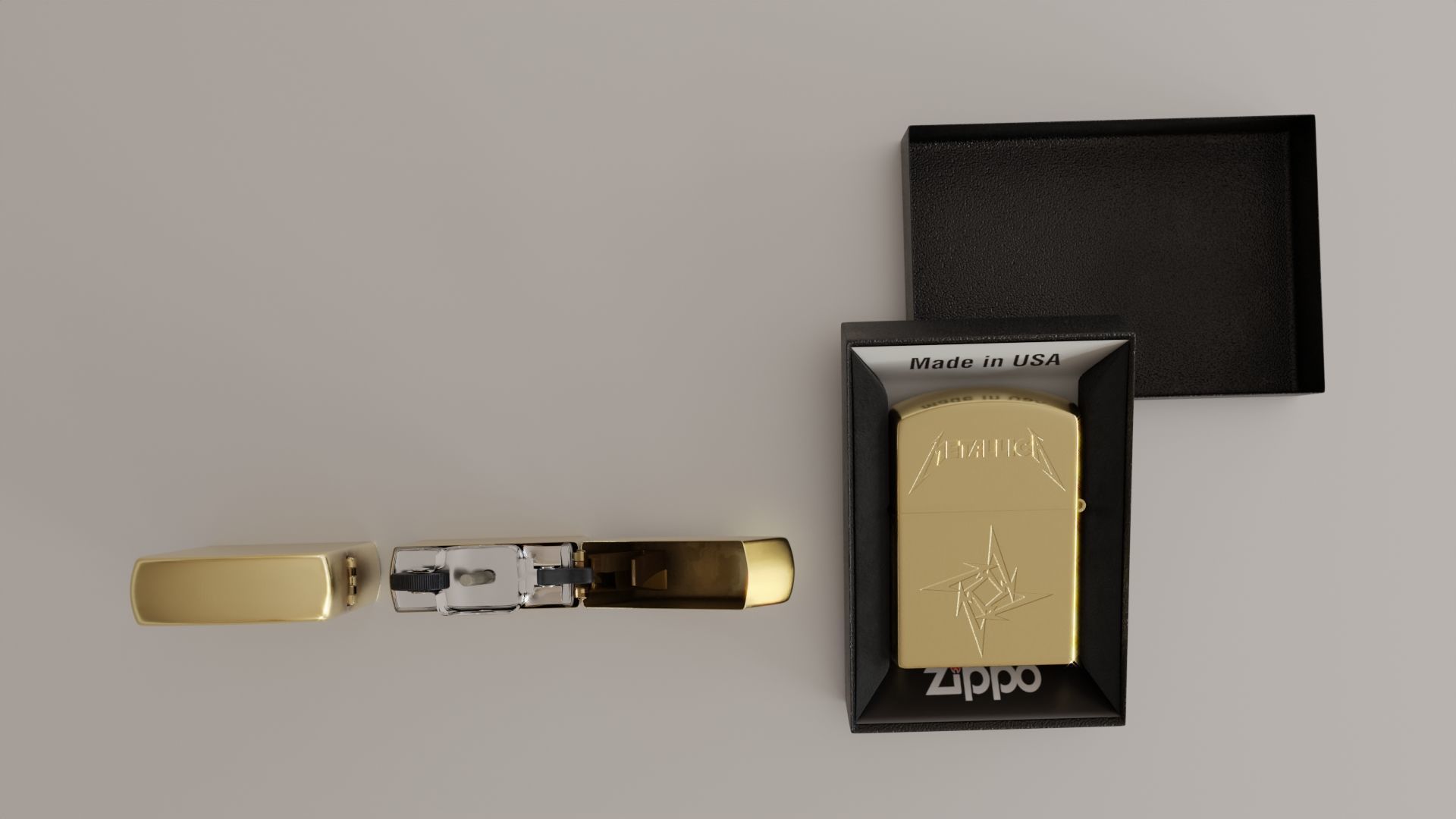 Zippo Lighter Metallica Design 3D model_7