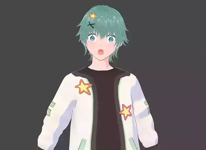 3D Anime Male Character for VRCHAT and Vtubing Low-poly 3D model