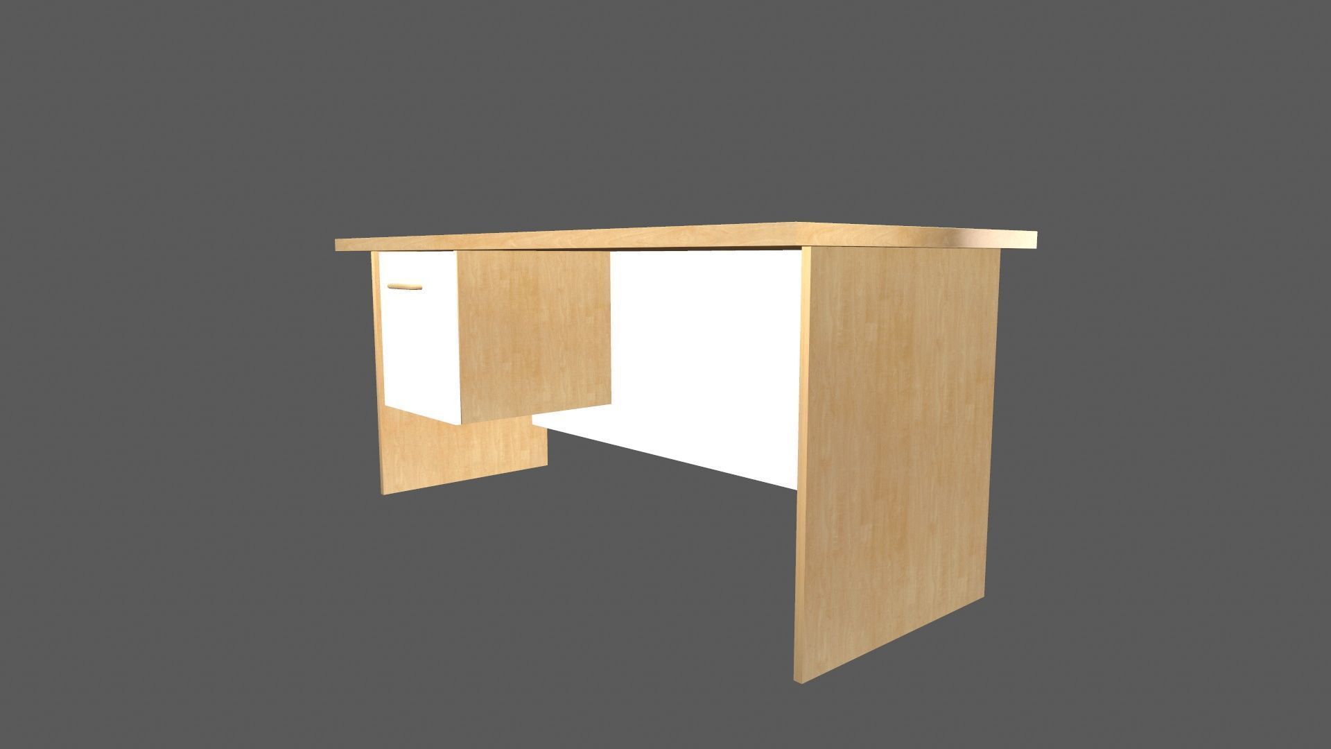 Office Table Low-poly 3D model_6
