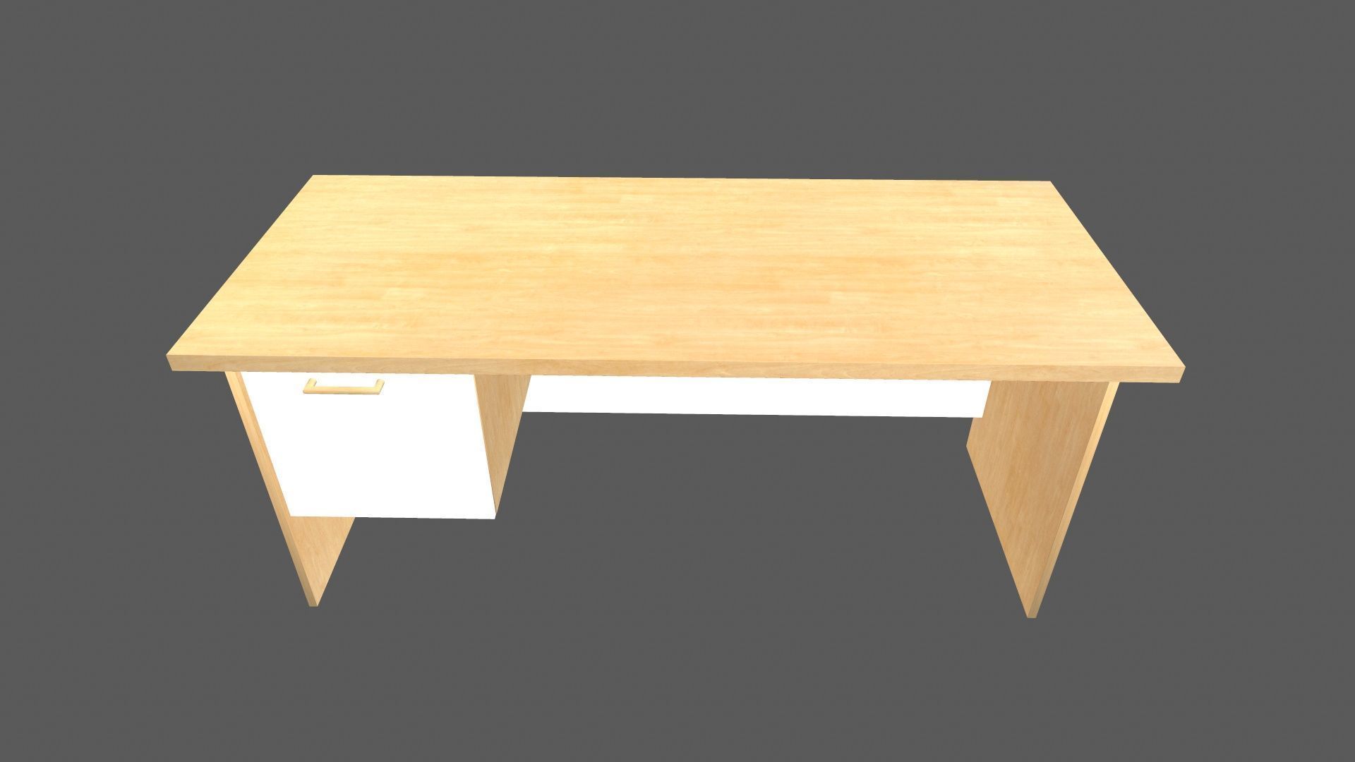 Office Table Low-poly 3D model_8