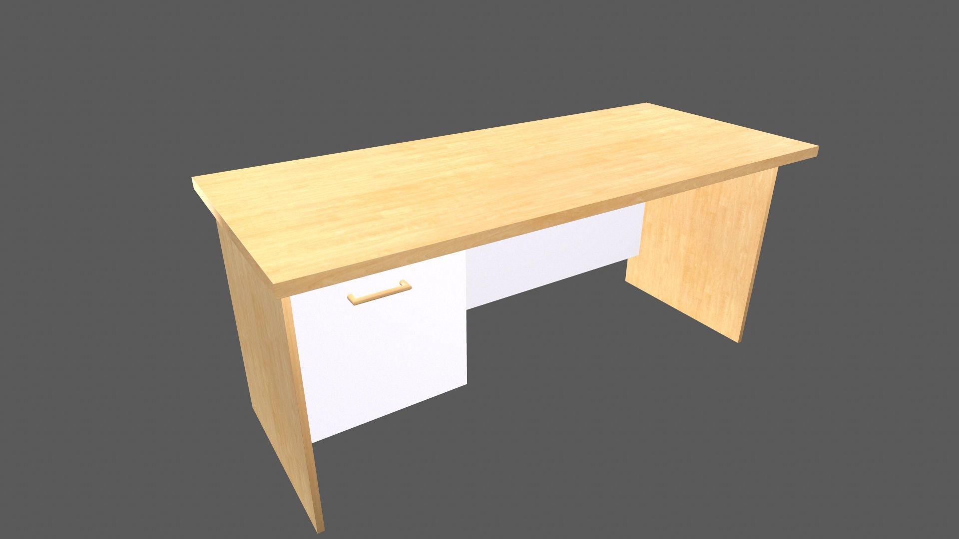 Office Table Low-poly 3D model_2