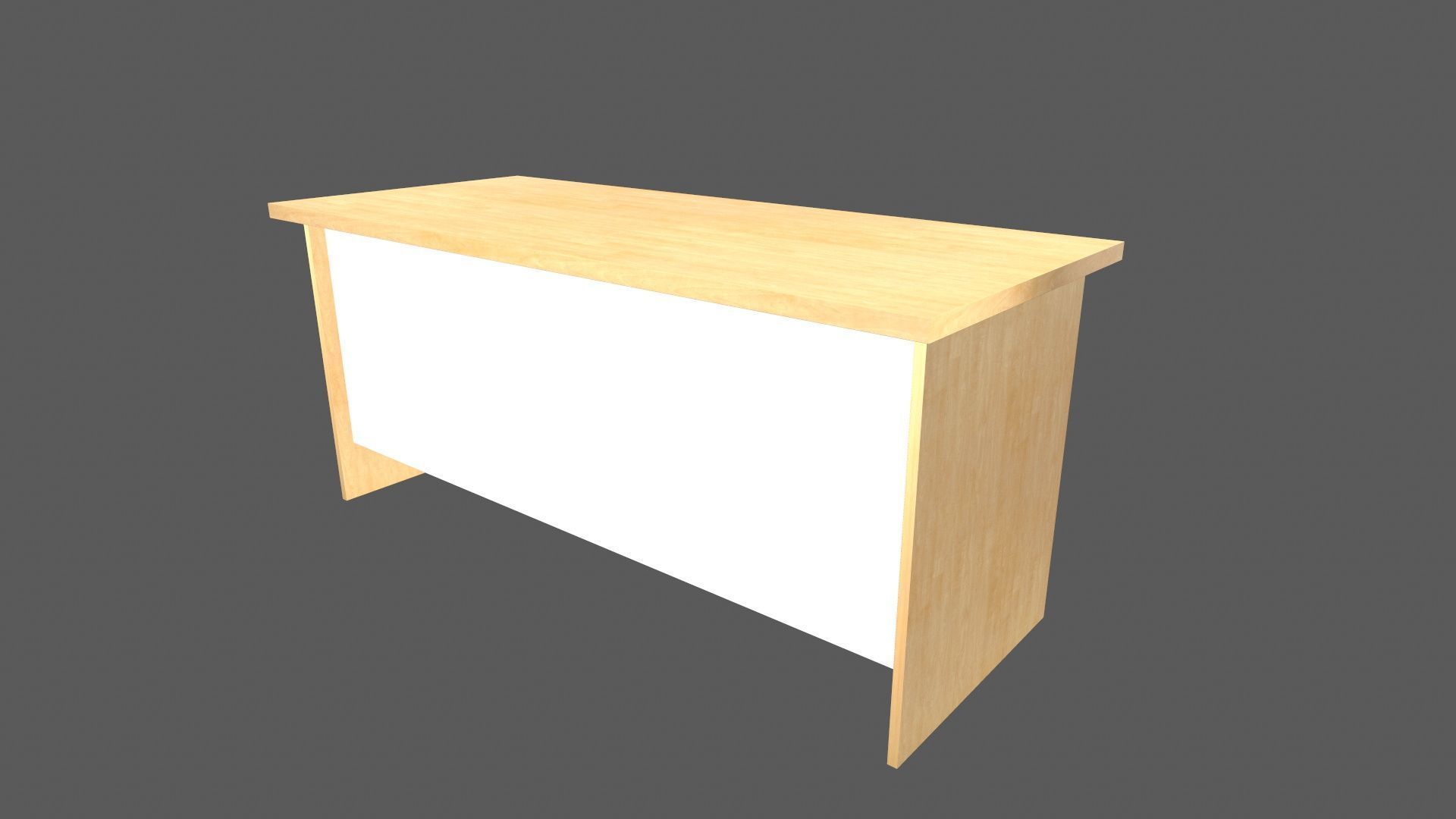 Office Table Low-poly 3D model_3
