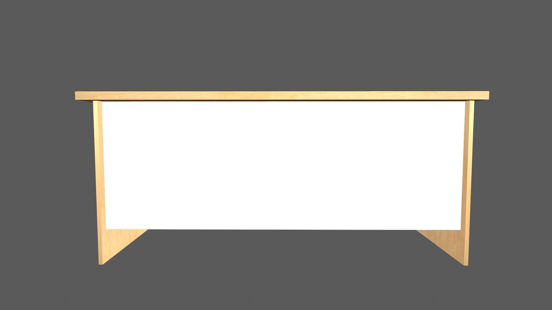 Office Table Low-poly 3D model_4