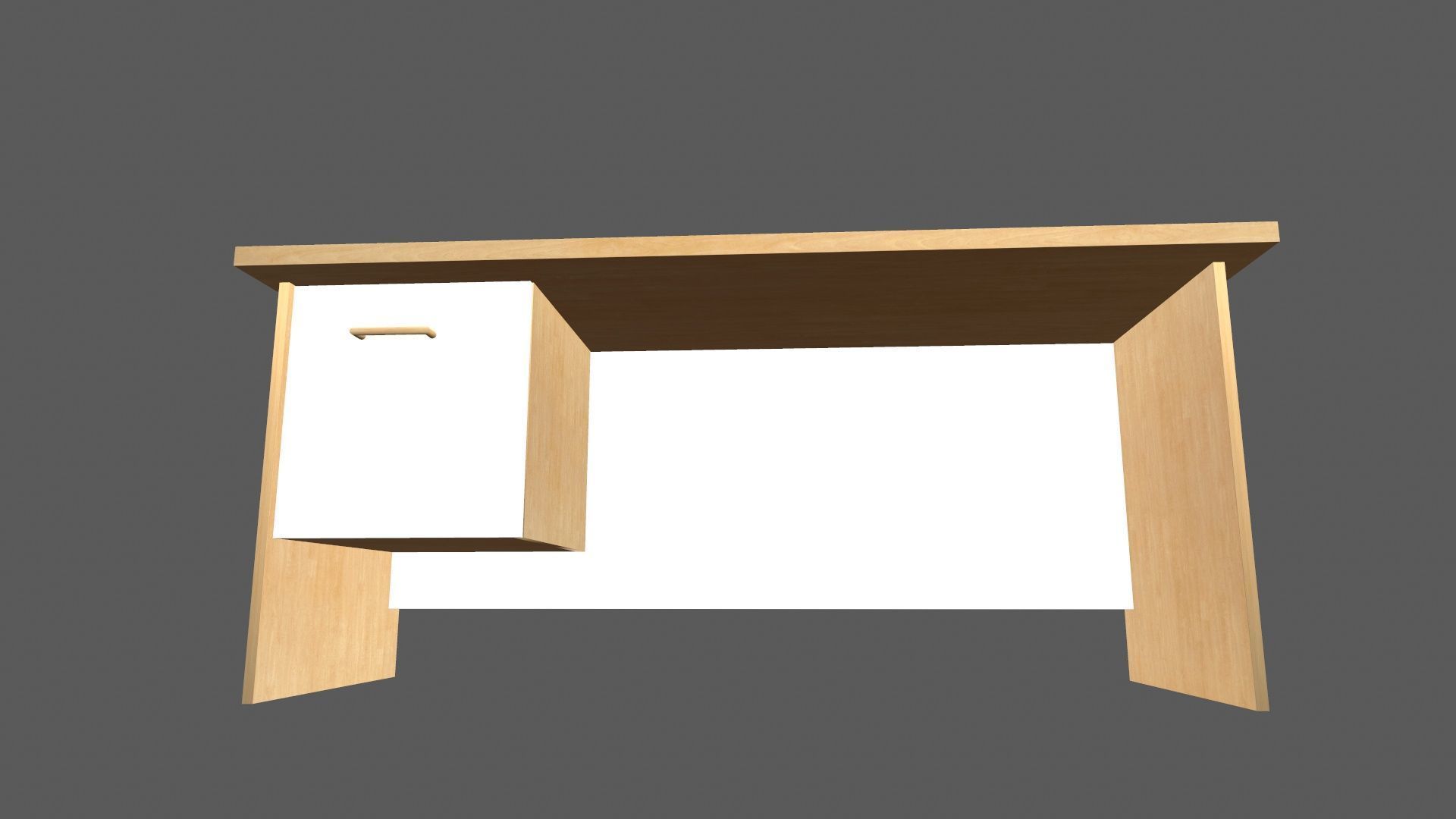 Office Table Low-poly 3D model_7