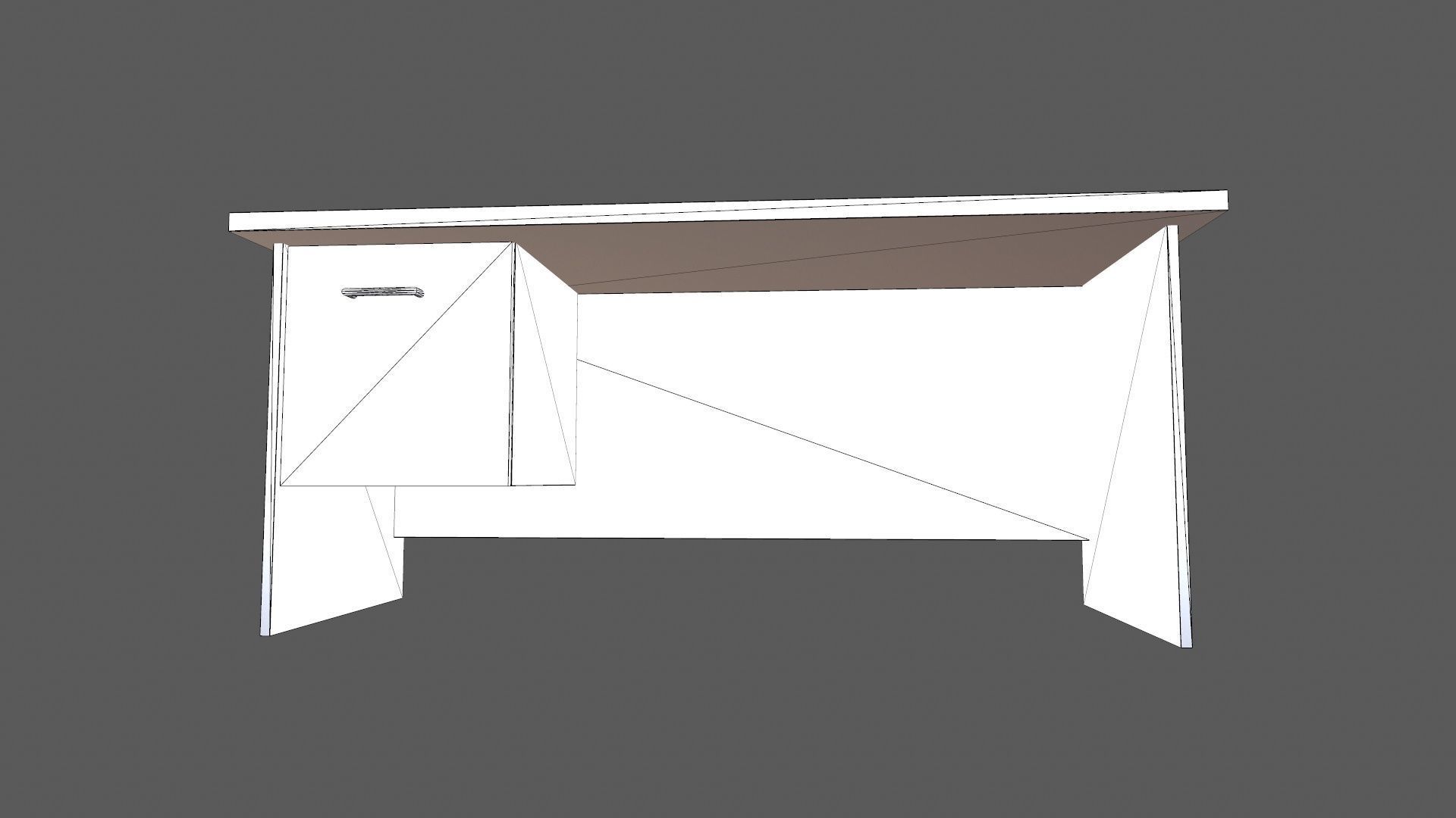 Office Table Low-poly 3D model_10
