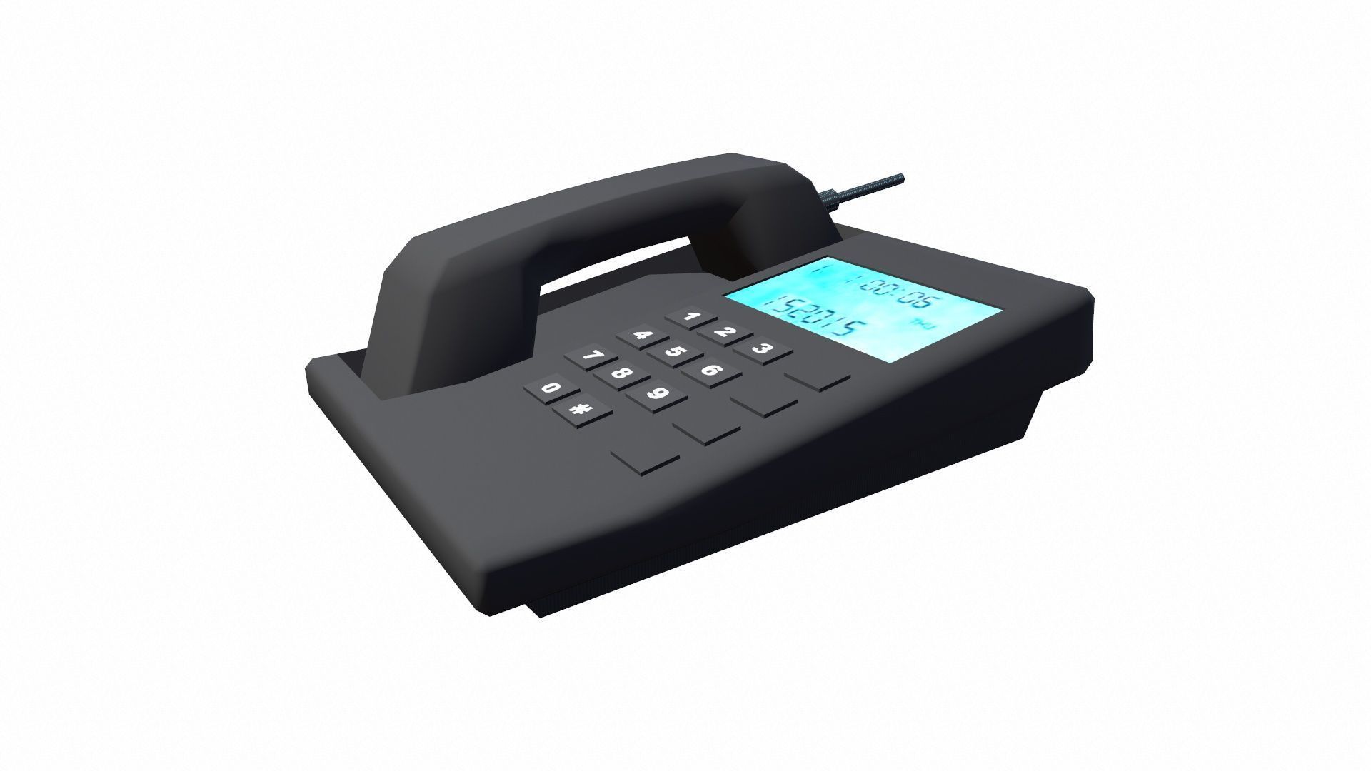 Office Phone Low-poly 3D model_3