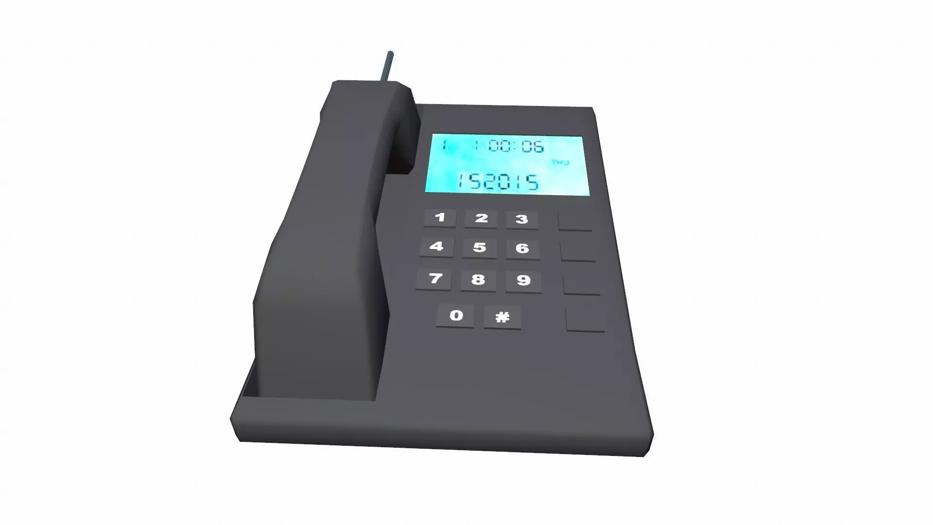 Office Phone Low-poly 3D model_0