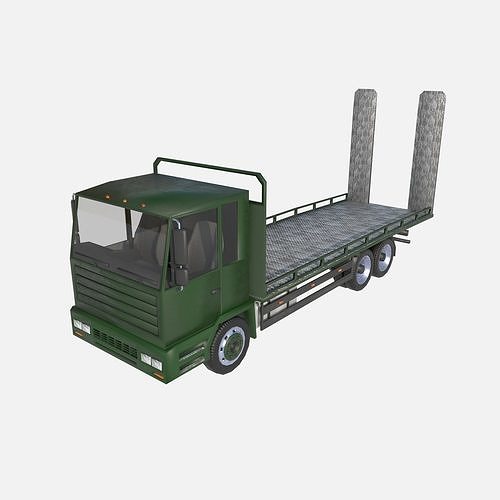 platform truck Low-poly 3D model 2