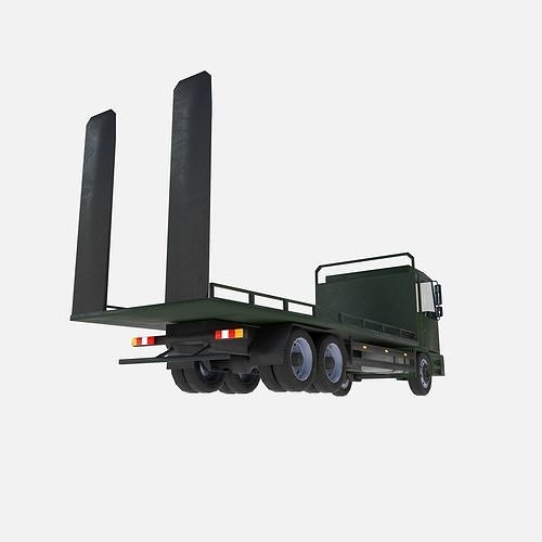 platform truck Low-poly 3D model 5