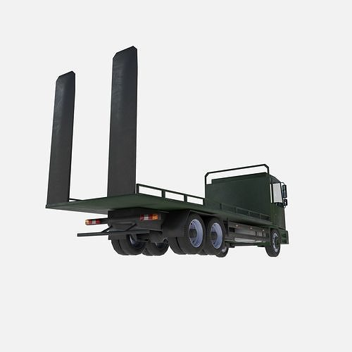 platform truck Low-poly 3D model 4