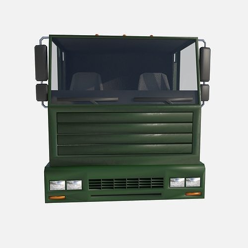 platform truck Low-poly 3D model 7