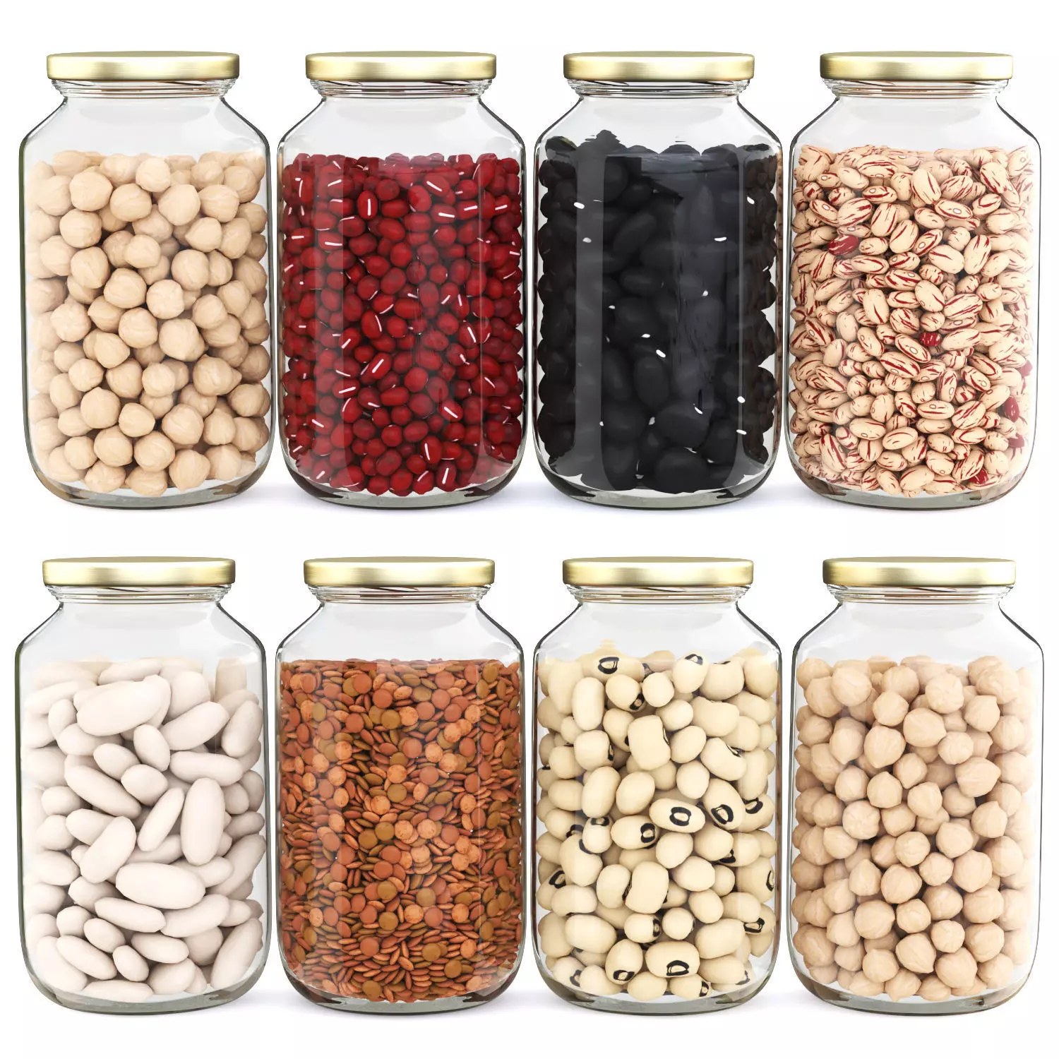 Bean Jars Collection 3D model_0