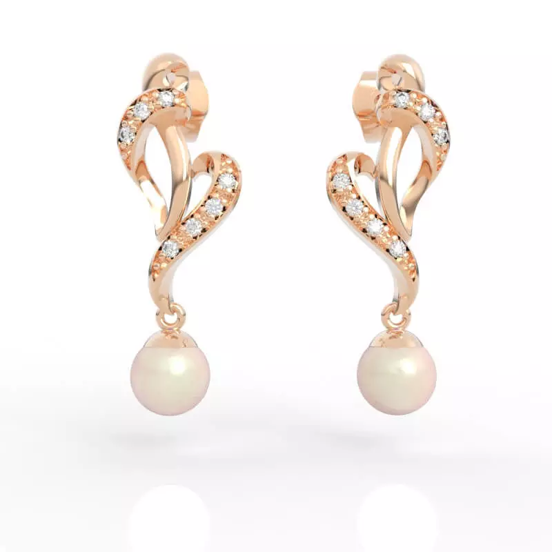 5mm Pearl Drop Earrings 3D print model