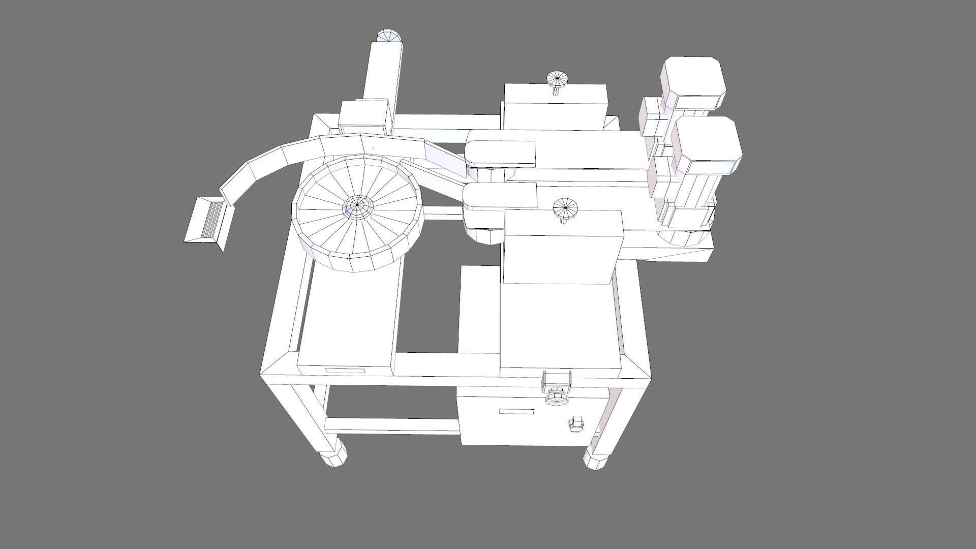 Tablet Coating Machine Low-poly 3D model_13
