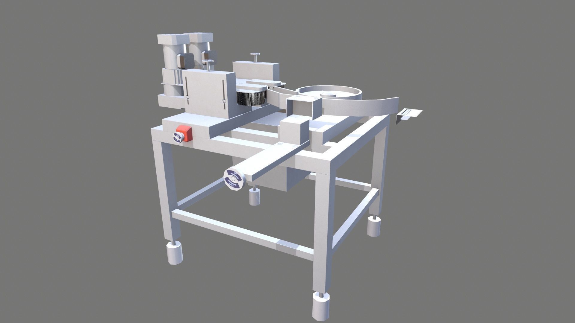 Tablet Coating Machine Low-poly 3D model_2