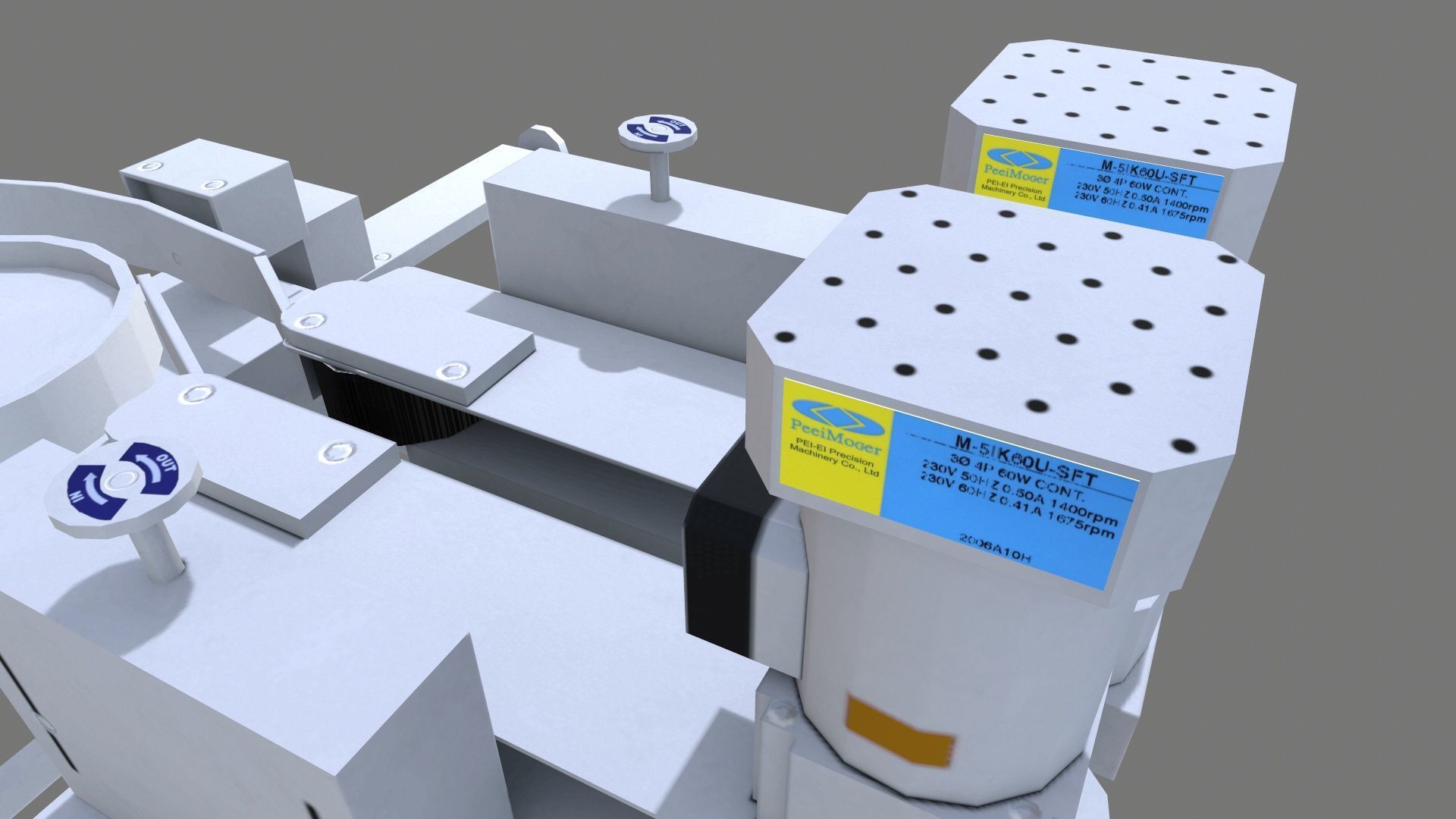 Tablet Coating Machine Low-poly 3D model_8