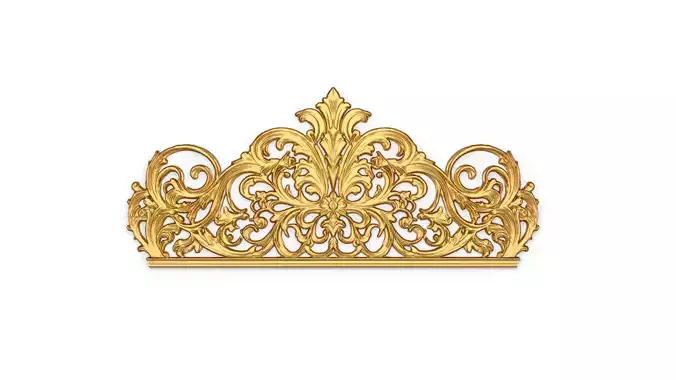 Classic Carved Bed 3D model 18