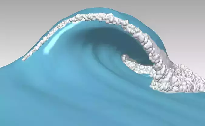 A surfing big wave ocean 3D print model 3D print model