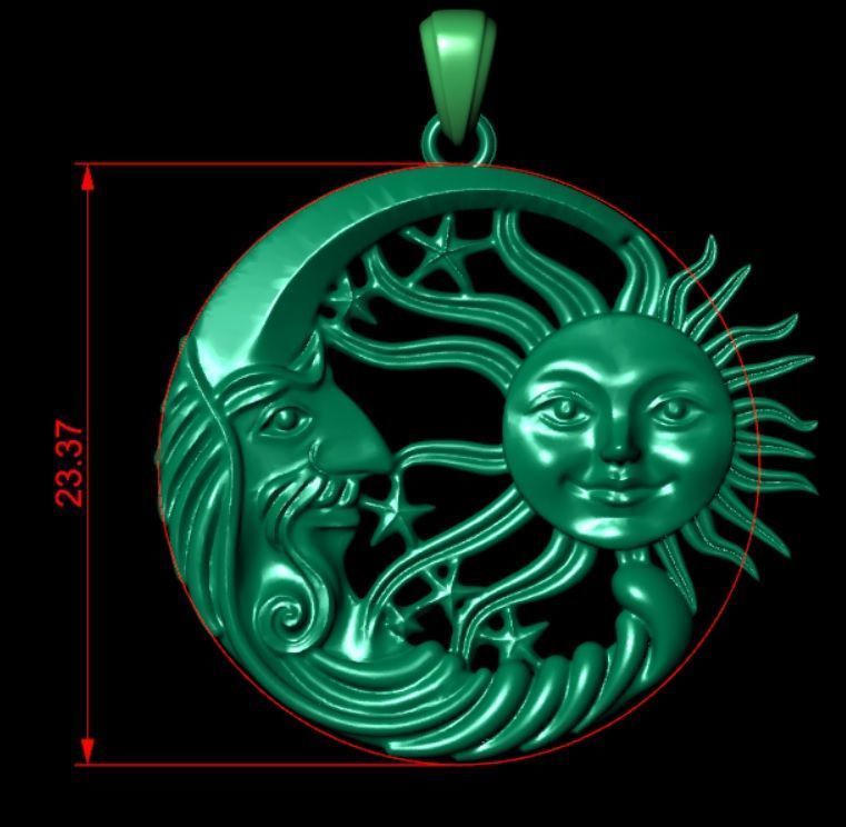 Sun and Moon 3D print model_6