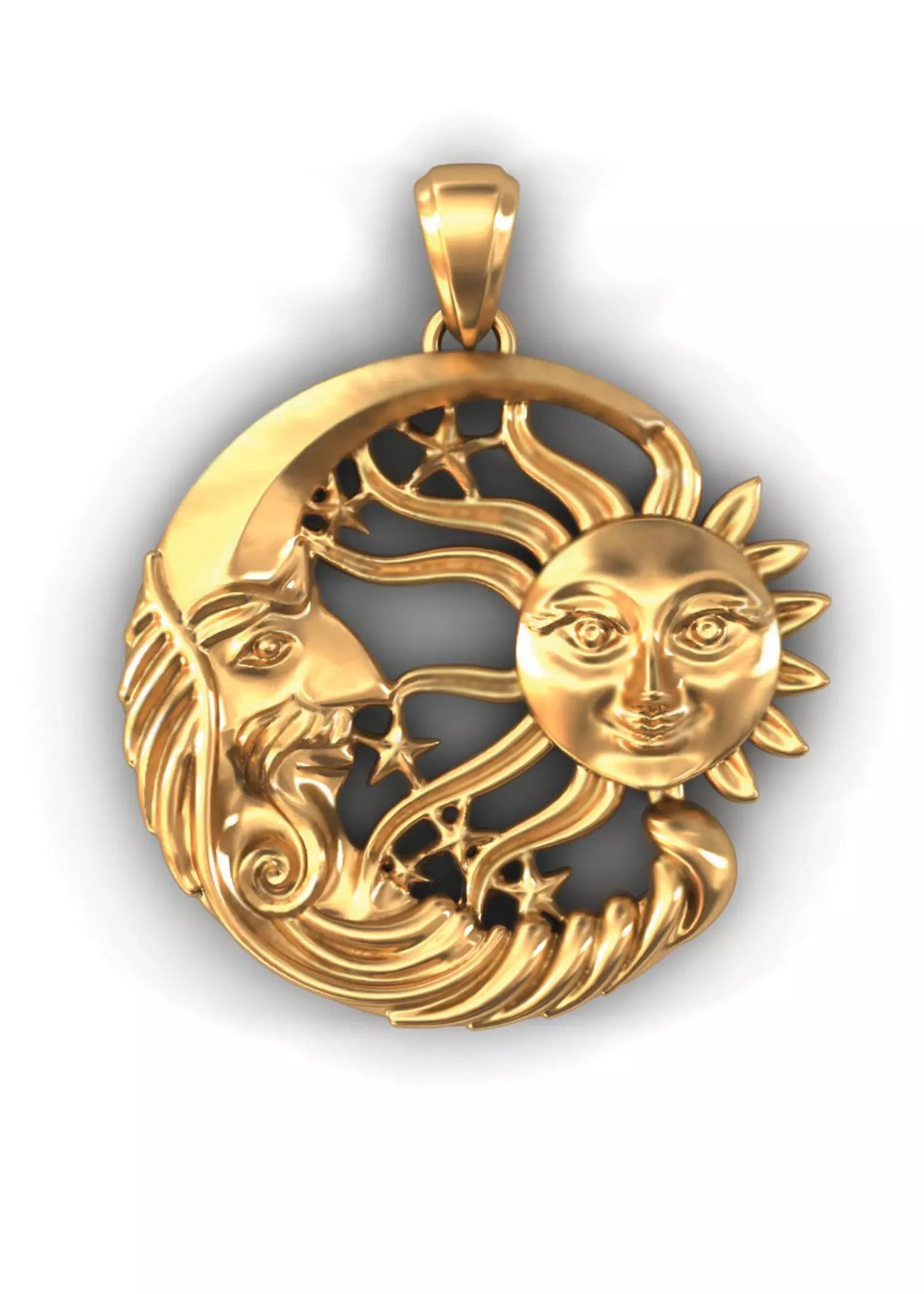 Sun and Moon 3D print model_0