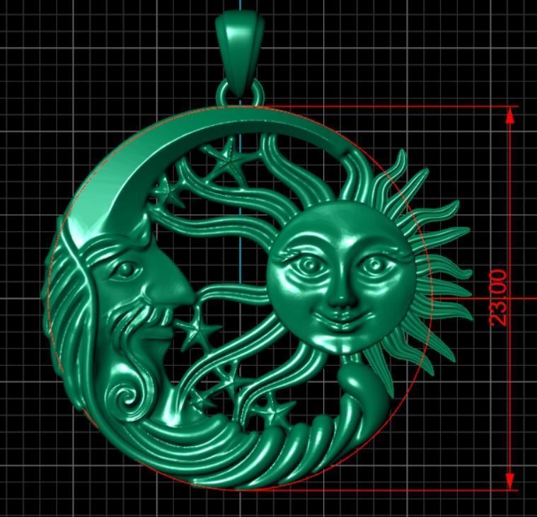 Sun and Moon 3D print model_7