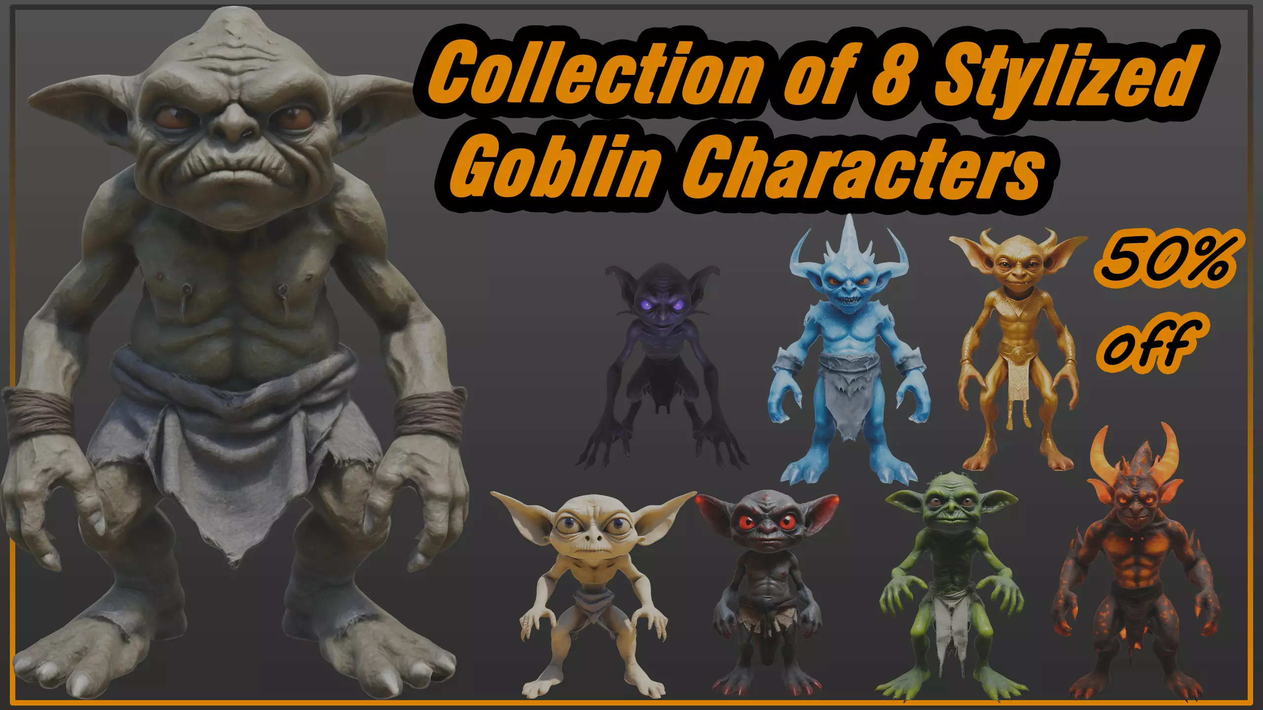 Collection of 8 Stylized Goblin Characters _0
