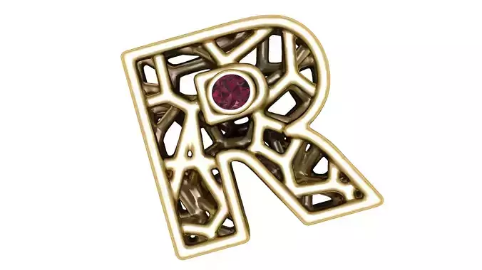 SIMPLE ALPHABET R PENDANT 3D PRINTABLE MODEL 