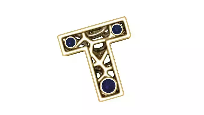 SIMPLE ALPHABET T PENDANT 3D PRINTABLE MODEL 
