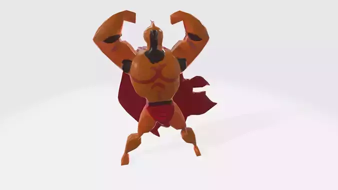 Muscular Character Warrior Low-Poly