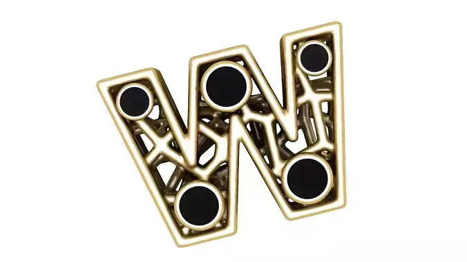 SIMLPE ALPHABET W PENDANT 3D PRINTABLE MODEL 
