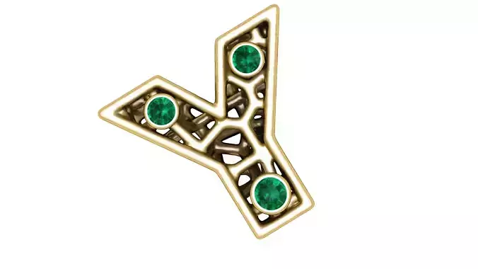SIMPLE ALPHABET Y PENDANT 3D-PRINTABLE MODEL 