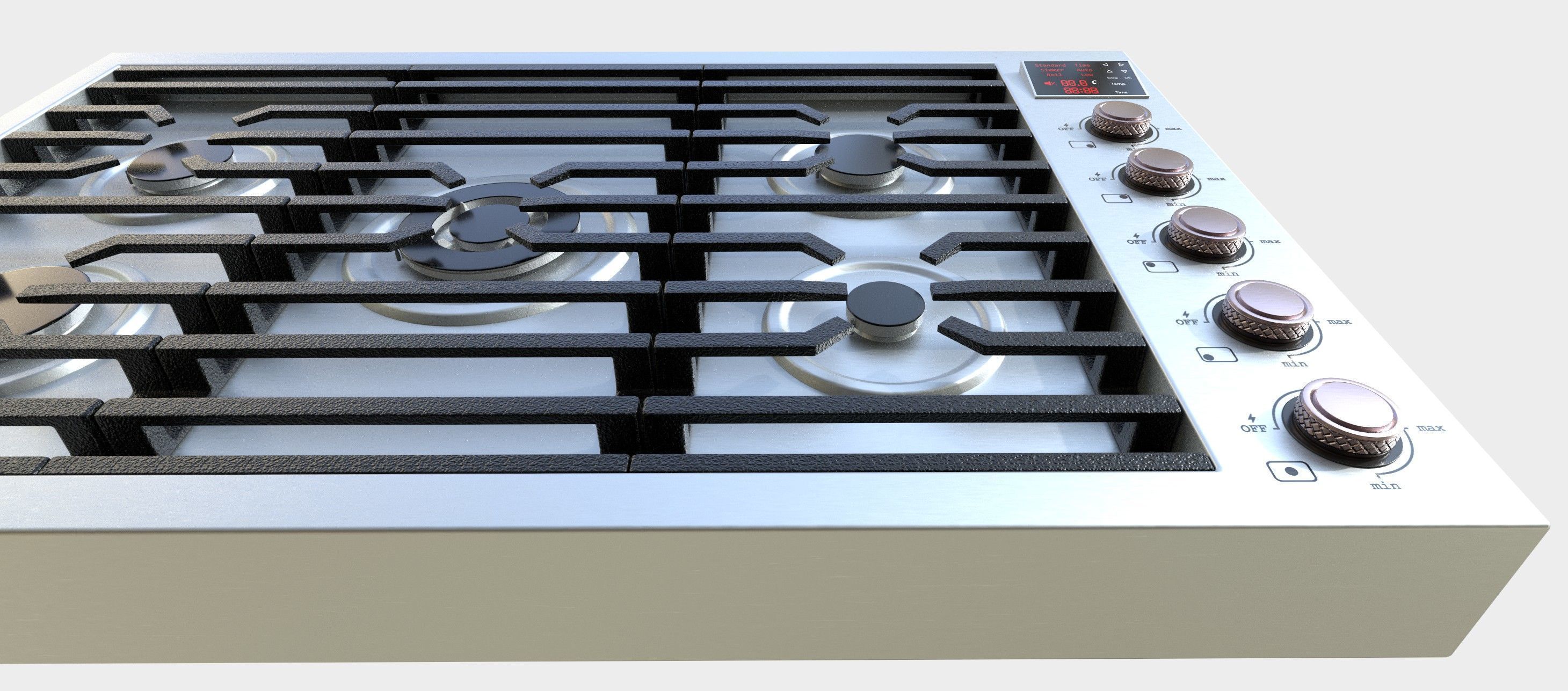 3 in 1 - Realistic Cooktop with 4K PBR Textures Low-poly 3D model_35