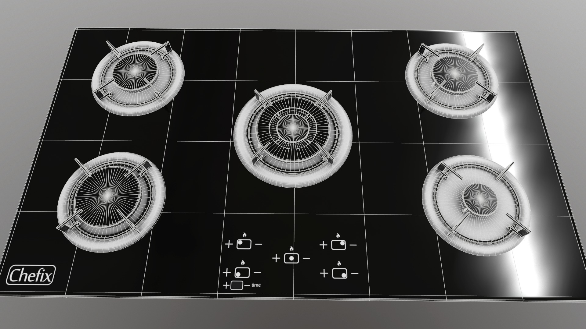 3 in 1 - Realistic Cooktop with 4K PBR Textures Low-poly 3D model_23