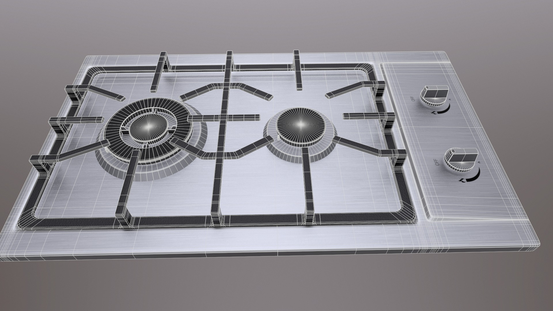 3 in 1 - Realistic Cooktop with 4K PBR Textures Low-poly 3D model_9