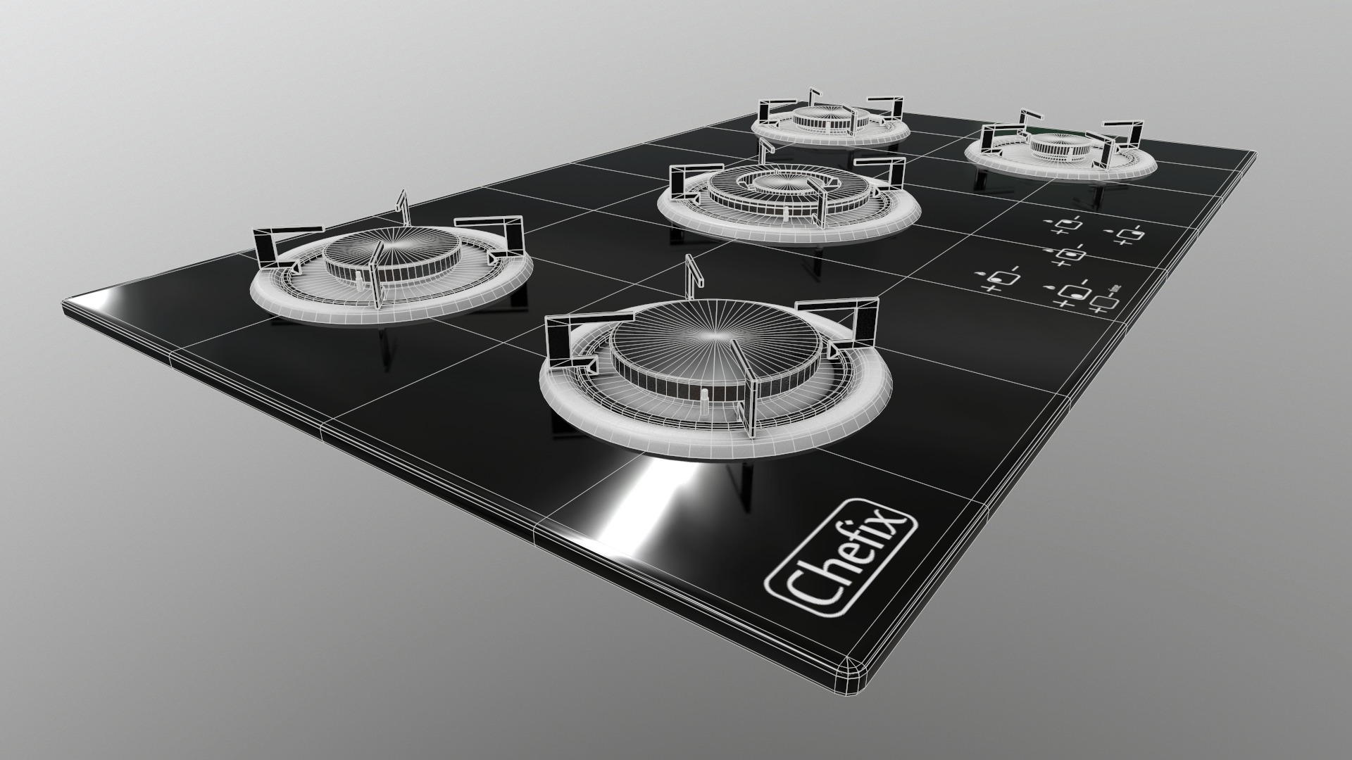 3 in 1 - Realistic Cooktop with 4K PBR Textures Low-poly 3D model_24