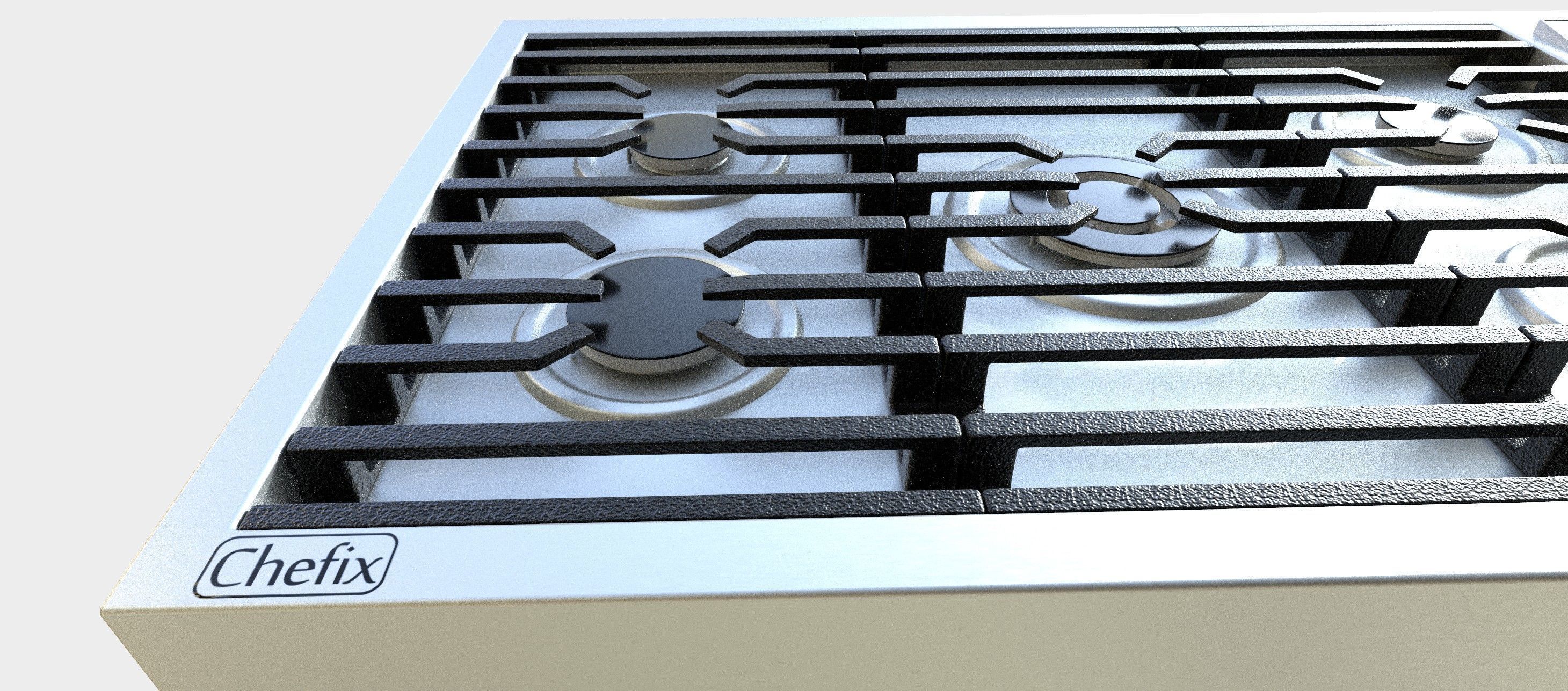 3 in 1 - Realistic Cooktop with 4K PBR Textures Low-poly 3D model_31