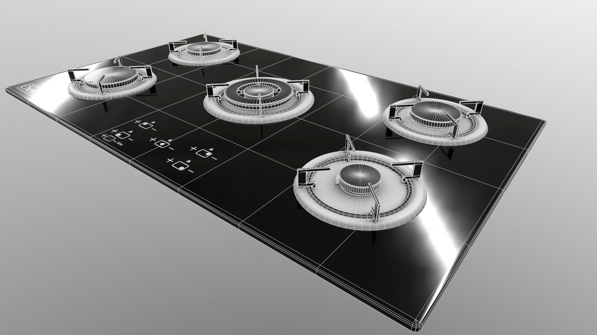 3 in 1 - Realistic Cooktop with 4K PBR Textures Low-poly 3D model_25