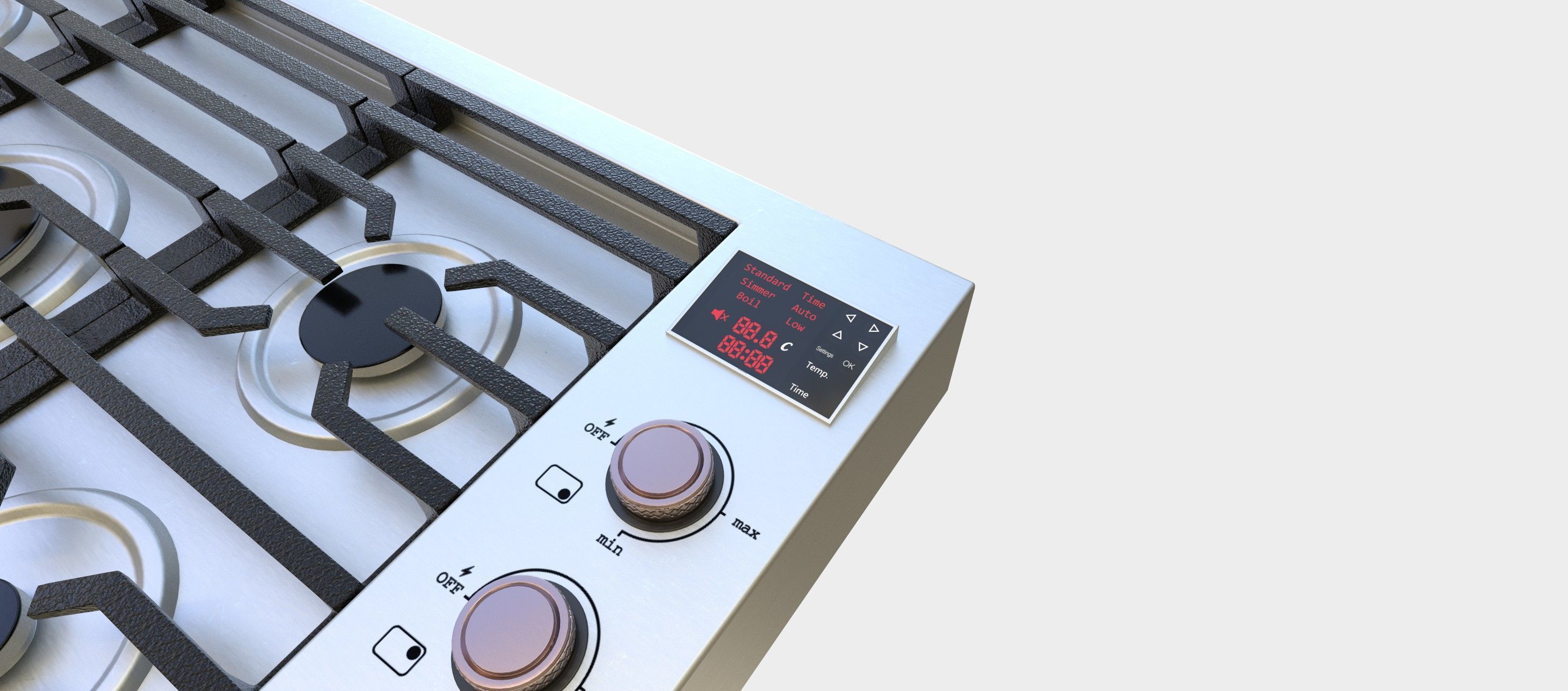 3 in 1 - Realistic Cooktop with 4K PBR Textures Low-poly 3D model_30