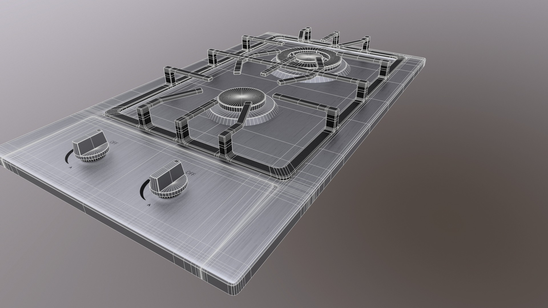 3 in 1 - Realistic Cooktop with 4K PBR Textures Low-poly 3D model_10